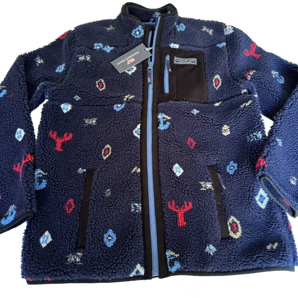 NWT Vineyard Vines Boy's Kids Sherpa Supershep Zip Jacket XL 18